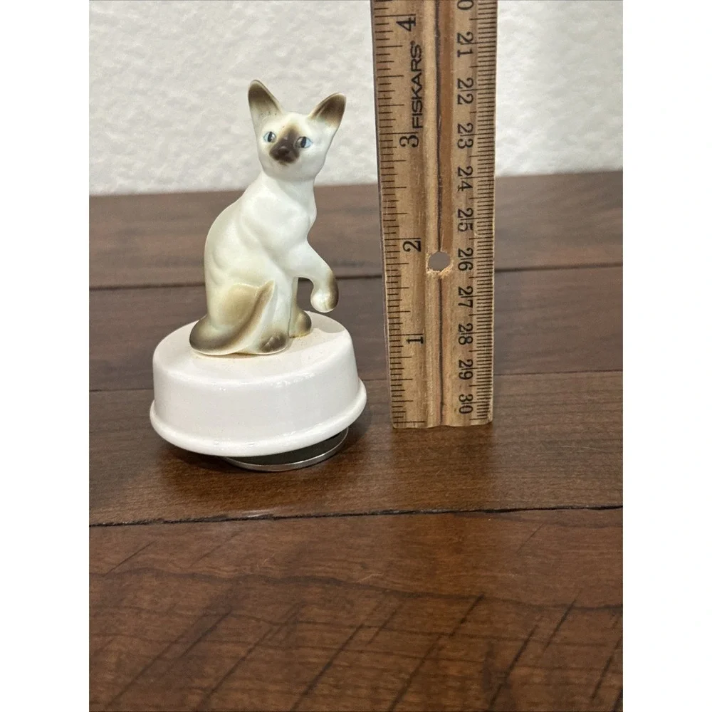 Vtg Siamese Cat Music Box Music Box Plays Memories Porcelain Japan